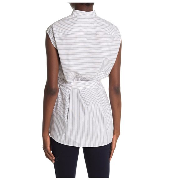 NWT Burberry Striped Cotton Waist Tie Top - Picture 3 of 12